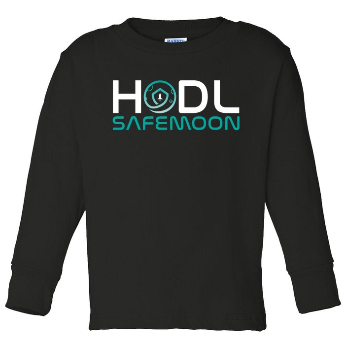 Safemoon HODL Cryptocurrency Logo Toddler Long Sleeve Shirt