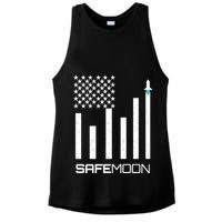 Safemoon To The Moon Crypto Blockchain Flag Ladies PosiCharge Tri-Blend Wicking Tank