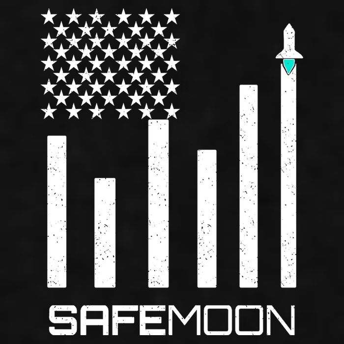Safemoon To The Moon Crypto Blockchain Flag Ladies PosiCharge Tri-Blend Wicking Tank