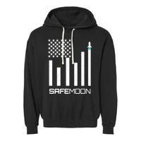 Safemoon To The Moon Crypto Blockchain Flag Garment-Dyed Fleece Hoodie