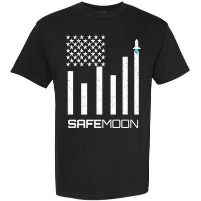 Safemoon To The Moon Crypto Blockchain Flag Garment-Dyed Heavyweight T-Shirt