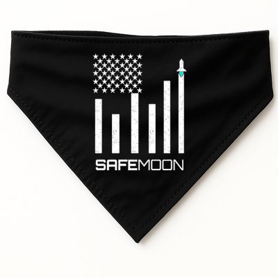 Safemoon To The Moon Crypto Blockchain Flag USA-Made Doggie Bandana
