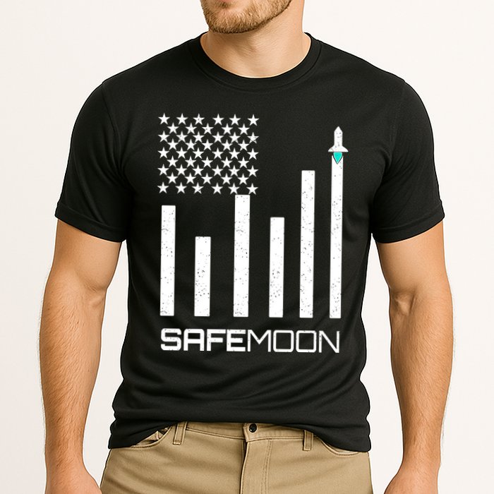 Safemoon To The Moon Crypto Blockchain Flag Performance Shirt