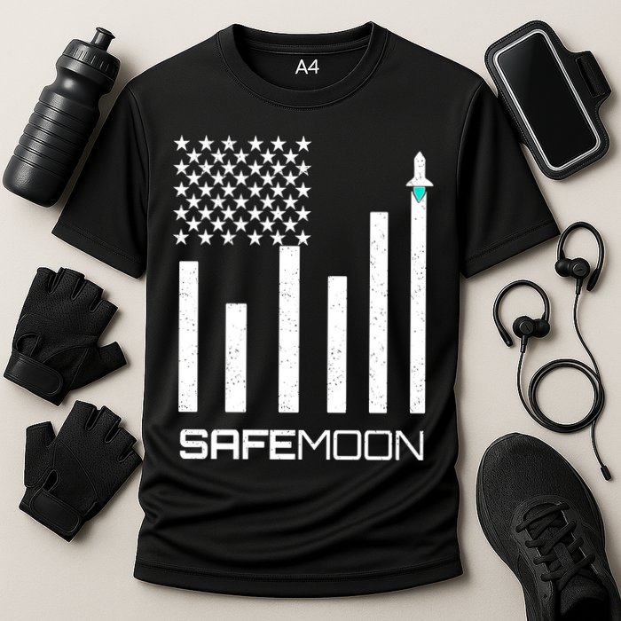 Safemoon To The Moon Crypto Blockchain Flag Performance Shirt