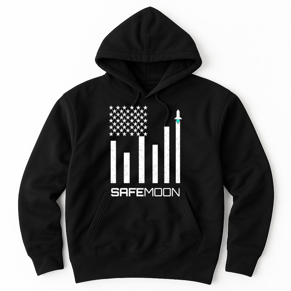 Safemoon To The Moon Crypto Blockchain Flag Hoodie