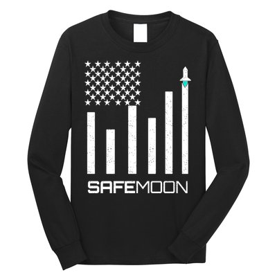Safemoon To The Moon Crypto Blockchain Flag Long Sleeve Shirt