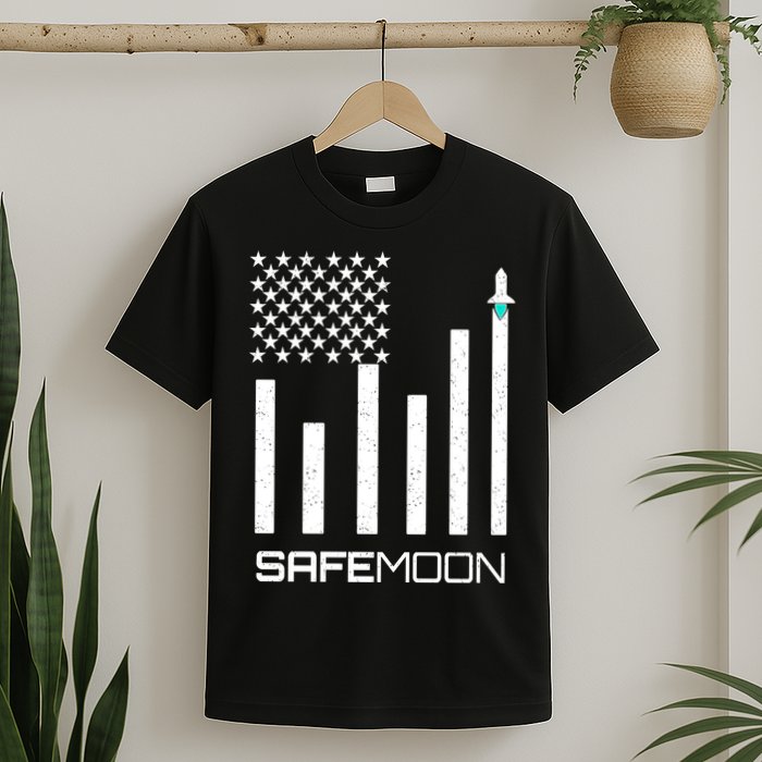 Safemoon To The Moon Crypto Blockchain Flag T-Shirt