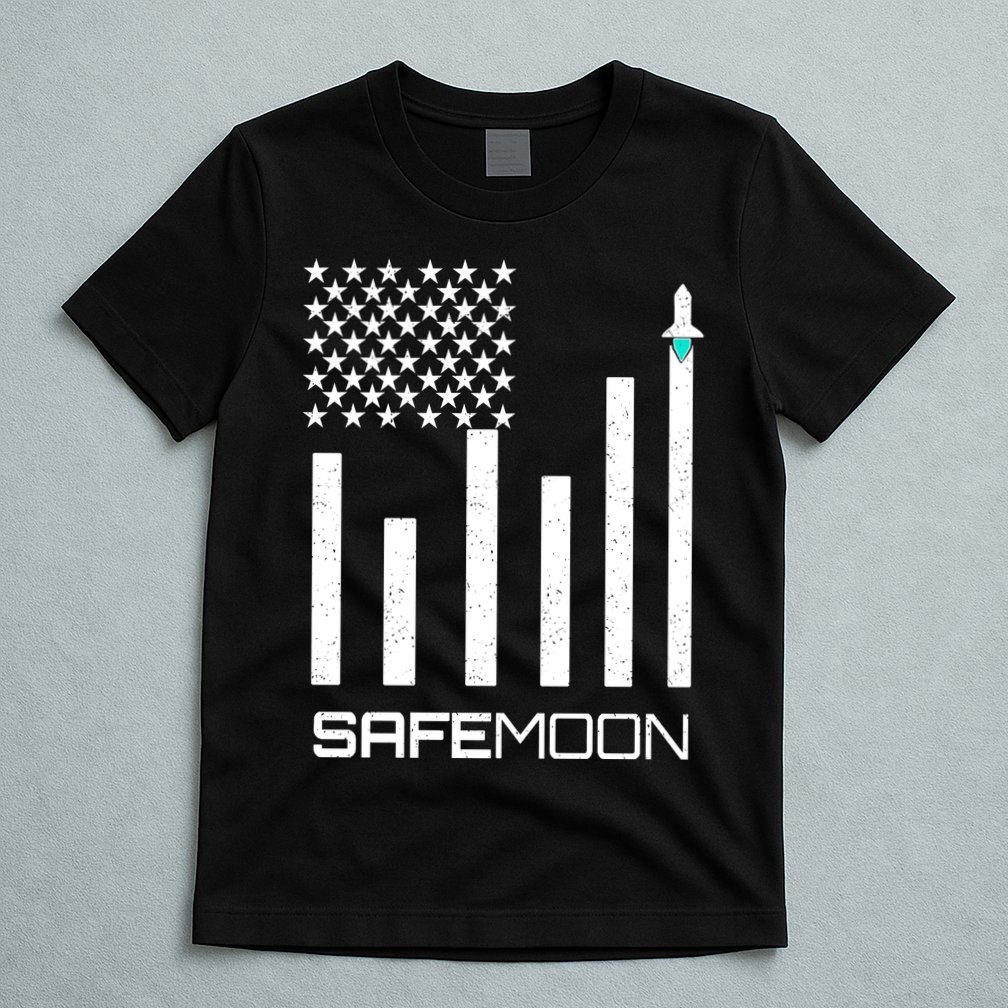 Safemoon To The Moon Crypto Blockchain Flag T-Shirt