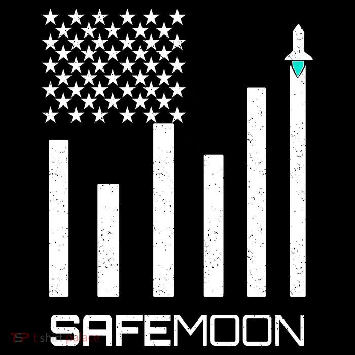 Safemoon To The Moon Crypto Blockchain Flag T-Shirt