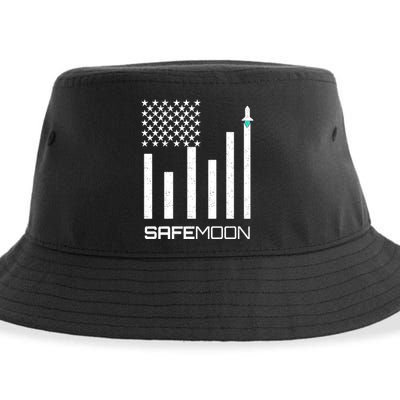 Safemoon To The Moon Crypto Blockchain Flag Sustainable Bucket Hat
