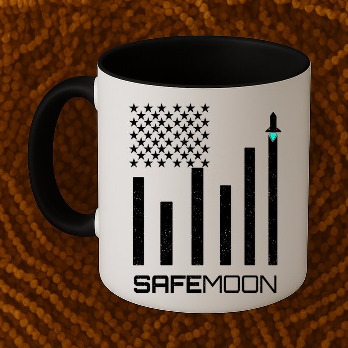 Safemoon To The Moon Crypto Blockchain Flag Mug