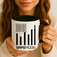 Safemoon To The Moon Crypto Blockchain Flag Mug