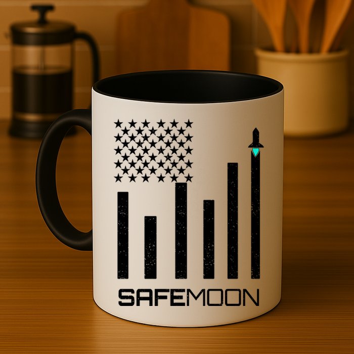 Safemoon To The Moon Crypto Blockchain Flag Mug