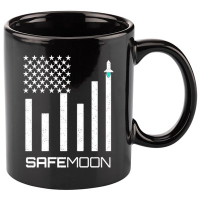 Safemoon To The Moon Crypto Blockchain Flag 11oz C Handle Ceramic Mug