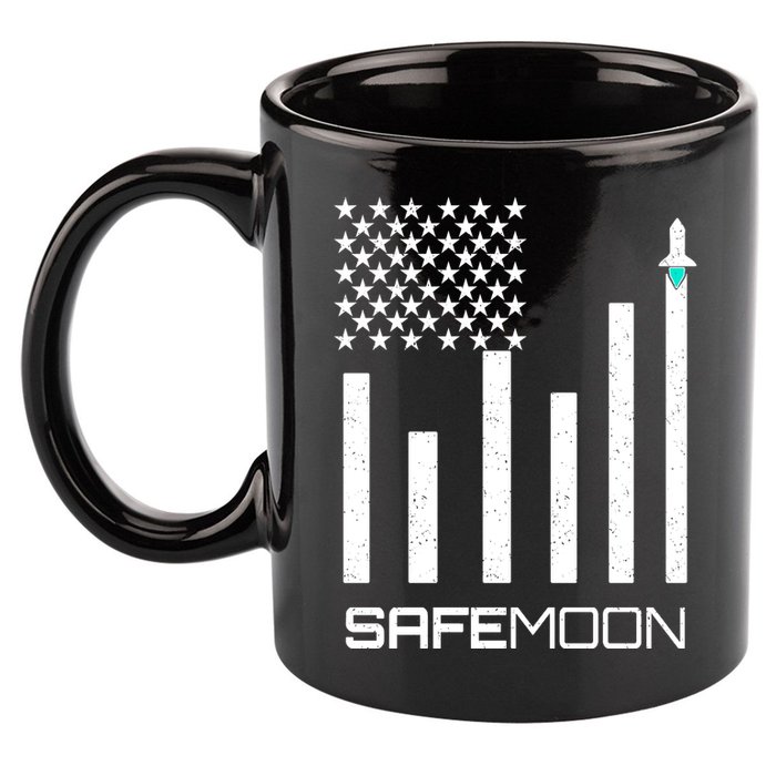Safemoon To The Moon Crypto Blockchain Flag 11oz C Handle Ceramic Mug