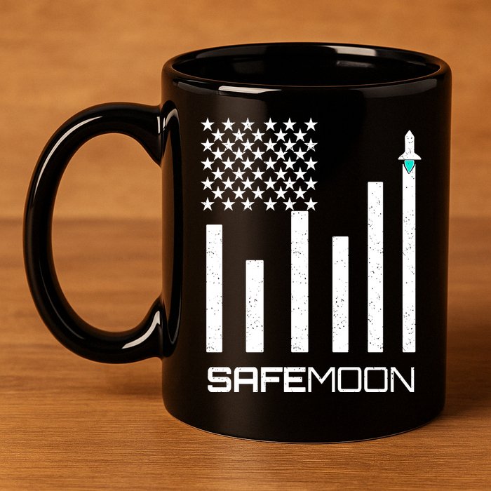 Safemoon To The Moon Crypto Blockchain Flag 11oz C Handle Ceramic Mug