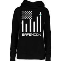 Safemoon To The Moon Crypto Blockchain Flag Womens Funnel Neck Pullover Hood