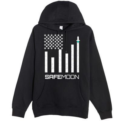 Safemoon To The Moon Crypto Blockchain Flag Premium Pullover Hoodie