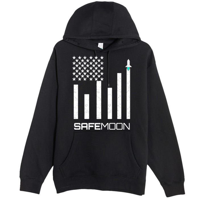 Safemoon To The Moon Crypto Blockchain Flag Premium Pullover Hoodie