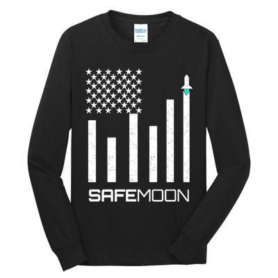 Safemoon To The Moon Crypto Blockchain Flag Tall Long Sleeve T-Shirt