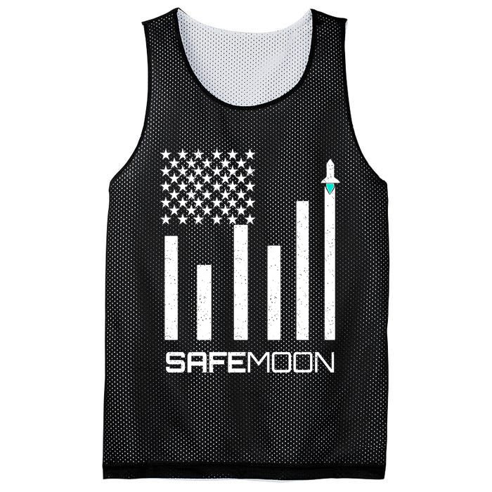 Safemoon To The Moon Crypto Blockchain Flag Mesh Reversible Basketball Jersey Tank