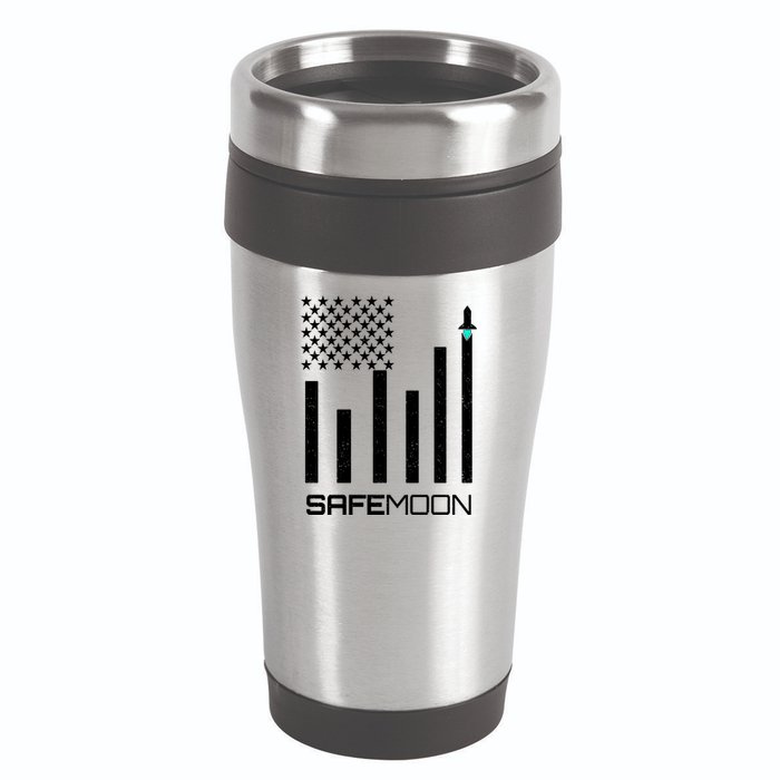 Safemoon To The Moon Crypto Blockchain Flag 16oz Travel Tumbler