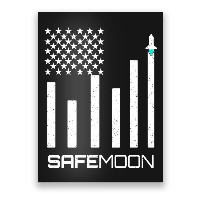 Safemoon To The Moon Crypto Blockchain Flag Poster