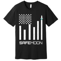 Safemoon To The Moon Crypto Blockchain Flag Premium T-Shirt