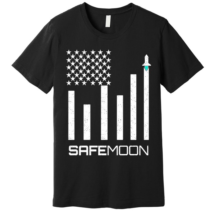 Safemoon To The Moon Crypto Blockchain Flag Premium T-Shirt