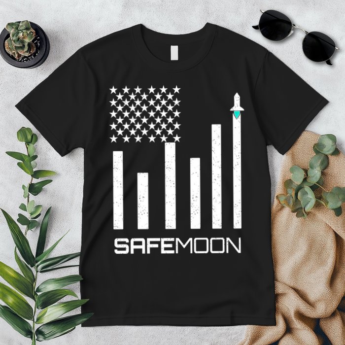 Safemoon To The Moon Crypto Blockchain Flag Premium T-Shirt