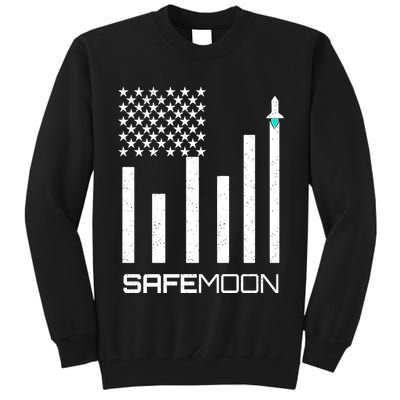 Safemoon To The Moon Crypto Blockchain Flag Tall Sweatshirt
