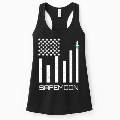 Safemoon To The Moon Crypto Blockchain Flag Womens Tank Top