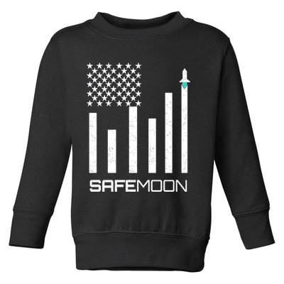 Safemoon To The Moon Crypto Blockchain Flag Toddler Sweatshirt