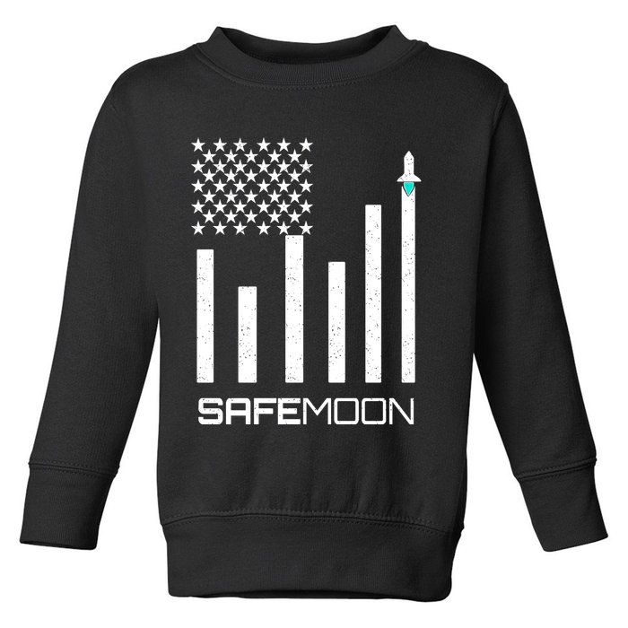 Safemoon To The Moon Crypto Blockchain Flag Toddler Sweatshirt