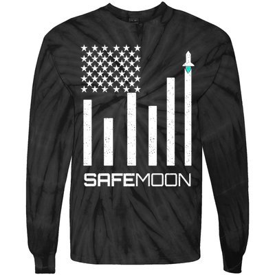 Safemoon To The Moon Crypto Blockchain Flag Tie-Dye Long Sleeve Shirt