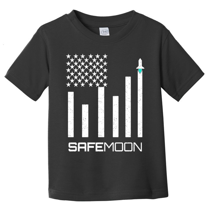 Safemoon To The Moon Crypto Blockchain Flag Toddler T-Shirt