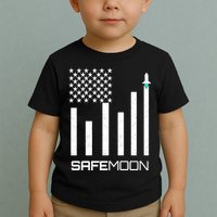 Safemoon To The Moon Crypto Blockchain Flag Toddler T-Shirt