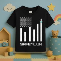 Safemoon To The Moon Crypto Blockchain Flag Toddler T-Shirt