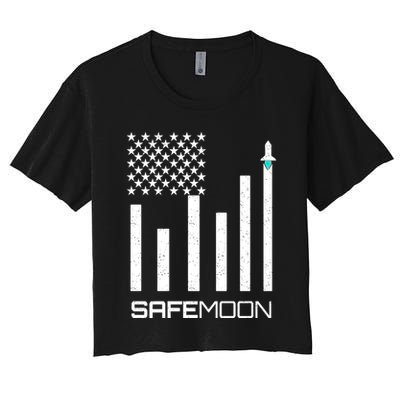 Safemoon To The Moon Crypto Blockchain Flag Crop Top