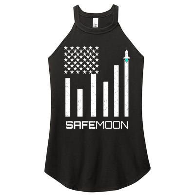 Safemoon To The Moon Crypto Blockchain Flag Women's Perfect Tri Rocker Tank