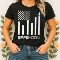 Safemoon To The Moon Crypto Blockchain Flag Womens T-Shirt