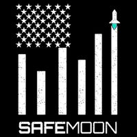 Safemoon To The Moon Crypto Blockchain Flag Womens T-Shirt