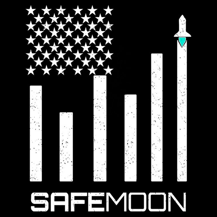 Safemoon To The Moon Crypto Blockchain Flag Womens T-Shirt