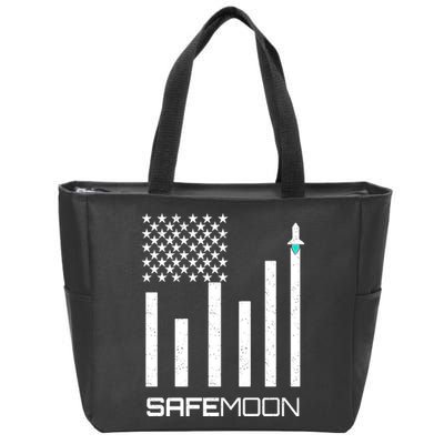 Safemoon To The Moon Crypto Blockchain Flag Zip Tote Bag