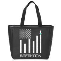 Safemoon To The Moon Crypto Blockchain Flag Zip Tote Bag