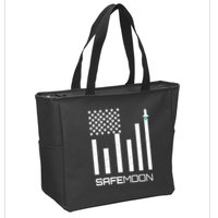 Safemoon To The Moon Crypto Blockchain Flag Zip Tote Bag