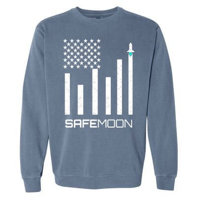 Safemoon To The Moon Crypto Blockchain Flag Garment-Dyed Sweatshirt