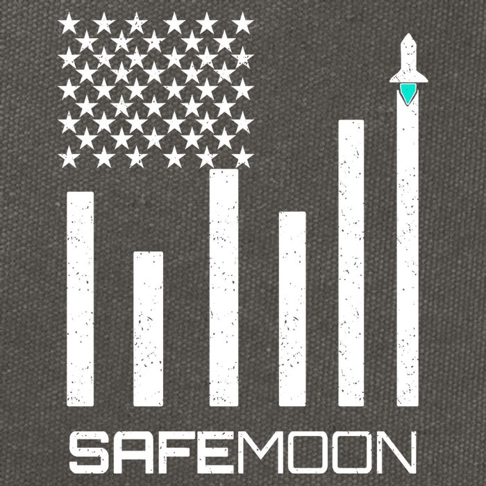 Safemoon To The Moon Crypto Blockchain Flag Cotton Canvas Backpack