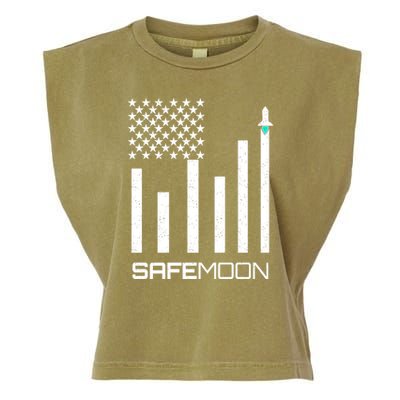 Safemoon To The Moon Crypto Blockchain Flag Garment-Dyed Women's Muscle Tee