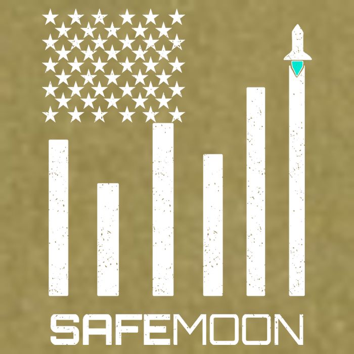 Safemoon To The Moon Crypto Blockchain Flag Garment-Dyed Women's Muscle Tee